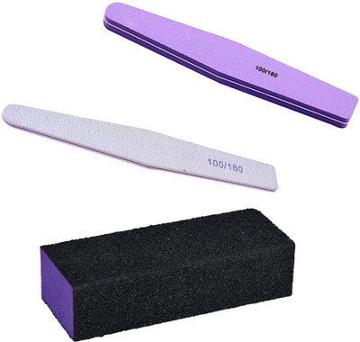 KISANPATEL Buffer Nail Art Combo Of 3 | Soft, Hard & Block Buffer For Nail Art - 1 Pcs Each(MULTI)