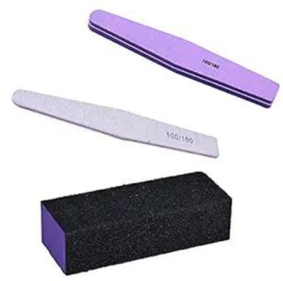 VENALISA Buffer Nail Art Combo Of 3 | Soft, Hard & Block Buffer For Nail Art - 1 Pcs Each(Purple)