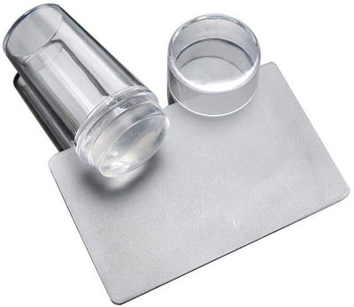 Morbee Clear Jelly Nail Art Stamper Set with Scraper(white)