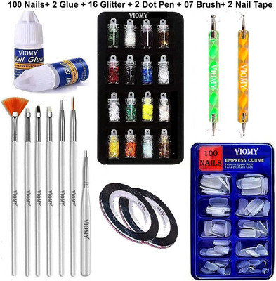 javik New Trending Nail Art Combo Kit(Multicolor)