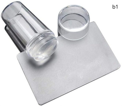 Morbee Clear Jelly Nail Art Stamper Set with Scraper b1(white)