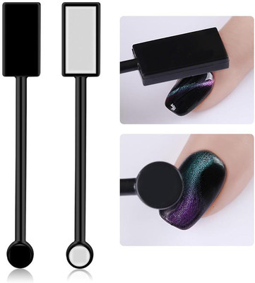 NYLI Professional 2Pieces Double-Head Cat Eye Magnet for Nails Magnet Stick Magic Magnet(Black)