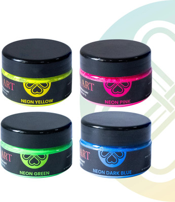 Joy Art Neon Pigment Powder |Fluorescent Color Pigment - Set of 4(Fluorescent 2)