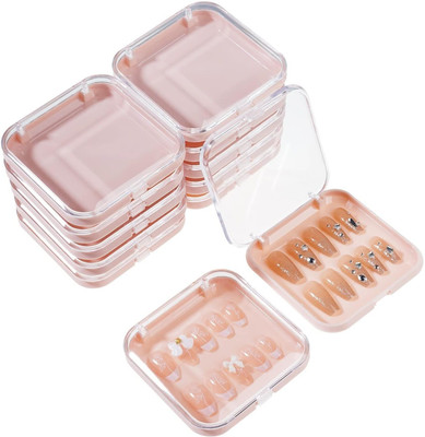 MOLLY MINX 6 PCS Press on Nail Storage Box Nails Display Storage Container Transparent(Nail Packaging Boxes Organizer Case Press On Nail 6 PCS, SMALL)