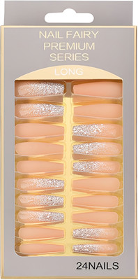 PROBEROS FAKE NAILS MADE OF PLASTIC (SET OF 24 PCS.)(Apricot)