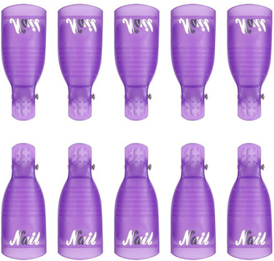 NAILWIND 10Pcs Acrylic Nail Art Soak off Clip Cap UV Gel Polish Remover Wrap Nail Tool(MULTICOLOR)
