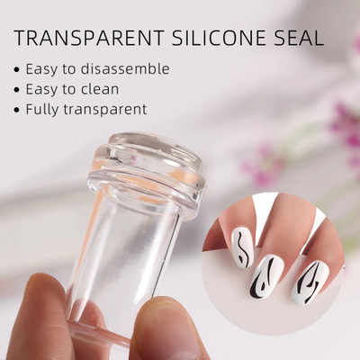 OLETSUN New Most Trending Soft Silicone Jelly Nail Stamper Scraper Nail Art Tool(Transparent)