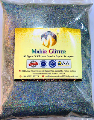 Mahir Glitter SILVER HOLOGRAPHICS GLITTER 500 GRAM PACK FOR HOME DECOR AND ART & CRAFT(SILVER HOLOGRAPHICS)