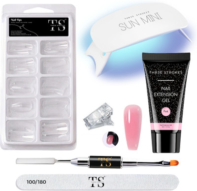 THR3E STROKES Poly Nail Extension Gel Kit for Builder Gel UV Nail Art Set(Multicolour)