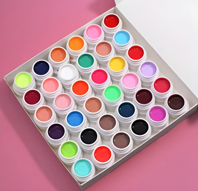 Adoere 36 Colors Pot Nail UV Gel Kit Soak off Led Nail Art Pure Color Gel Paint(MULTICOLOR)