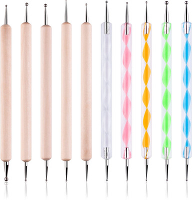 Syco Style 10PCS Dotting Tools Set For Nail Art, Embossing Stylus For Painting(Multicolor)