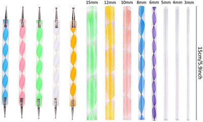 KRISHNA 13 Pcs Set of Mandala Rock Dotting Tools Nail Art Painting Tools Set(MULTI)