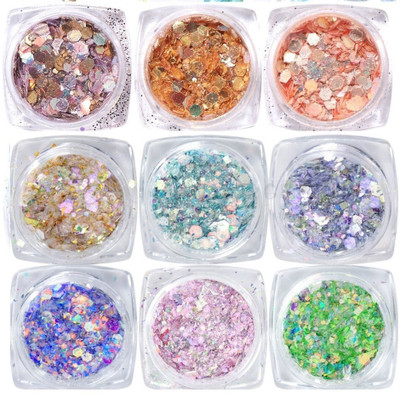 THTC Nail art chunky glitter set combo(Multicolor)