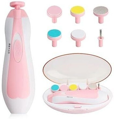 credebs New Baby Nail File Electric,Baby Nail Trimmer Heads Safe (Pink9)