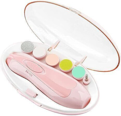 credebs New Baby Nail File Electric,Baby Nail Trimmer Heads Safe (Pink)