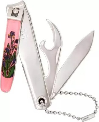 SHARPP Stainless Steel Nail Cutter With Pink Floral Handel Nail Clippers in One Tool