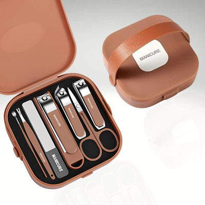 REVATAKG 7 in 1 Stainless Steel Manicure Pedicure Kit With Elegant Travel Case