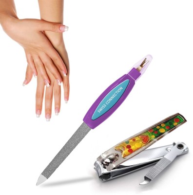 Swiss Connection Nail Clipper Set – Stainless Steel Fingernails & Nail File Sharp Nail Cutter