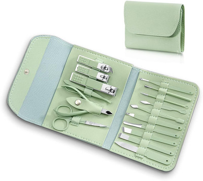 Zovilstore 16 IN 1 Professional Stainless Steel Manicure Pedicure Kit / Green Grooming Kit(16 ml, Set of 16)