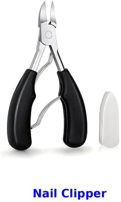 Hudabird Black Grip Nail Clipper with Non-Slip Handle