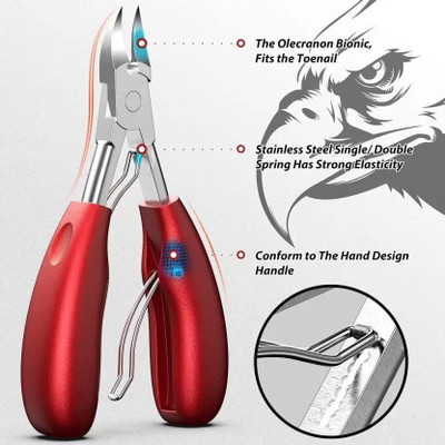 Taxila Nail Scissors Super Sharp Curved Blade Grooming Tool Soft Grip for Seniors