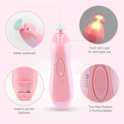 WAIRIT Baby Nail Trimmer File with Light Battery Operated Safe Nail Clippers Kit W433