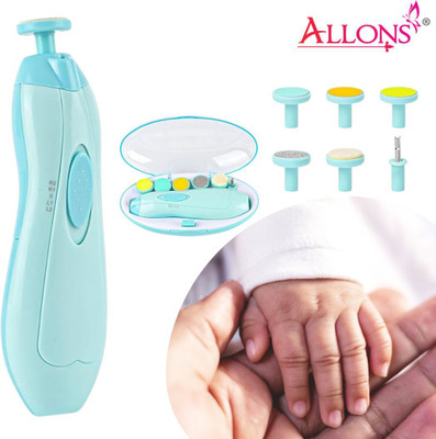allons Heavy quality electric nail clipper / trimmer and 10 pcs care kit for kids safe