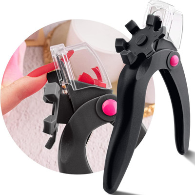 BOZLIN Adjustable Acrylic Nail Clippers with Sizer and Length Measurement Nail Trimmer
