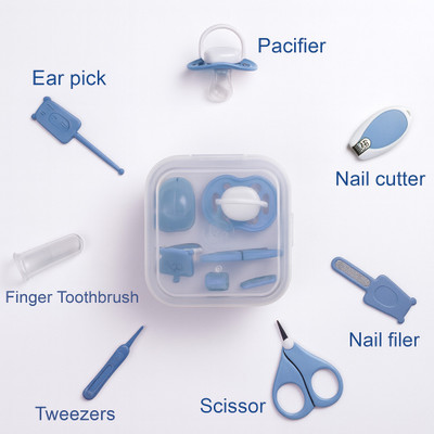 Minku creations Baby Grooming Kit 7 Pcs | Nail Cutter, Scissors, Tweezer, Filer & Pacifier
