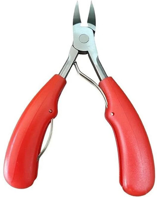 FORABH Nail Scissor Super Sharp Curved Blade Grooming Tool Soft Grip for Seniors( RED )