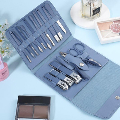 PRDP 16 in 1 Professional Manicure Kit,Stainless Steel Nail Cutter Grooming Set
