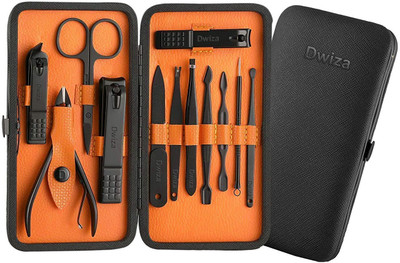 Dwiza Enterprise 12 in 1 Professional Manicure & Pedicure Set With Leather Travel Case