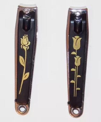 Elecsera Black With Golden Design Large Nail Clipper & Cutter (Pack Of 2)