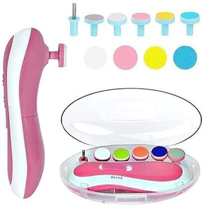 credebs New Baby Nail File Electric,Baby Nail Trimmer Heads Safe (Pink6)