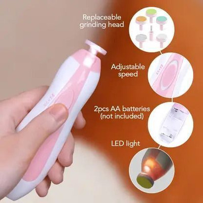 Ecope Premium Quality Electric Nail Clipper Baby Nail File,Baby Nail Trimmer (Pink)