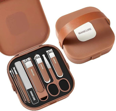 hiroxa 8-in-1 Stainless Steel Manicure & Pedicure Kit | Portable Grooming Set