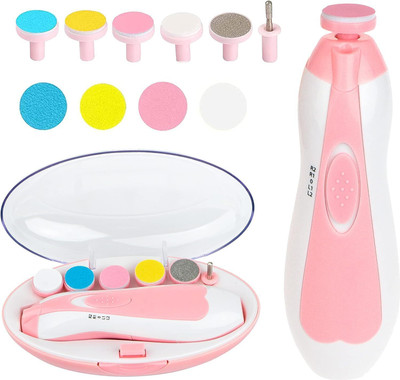 Estervig Safe Baby Nail File & Clippers with Light, 6 Grinding Pads for Newborn Babys