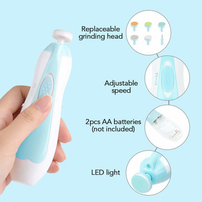 MAITRI ENTERPRISE Electric Nail File Drill for Baby No Sharp Claws, 6 in 1 Trimmer(Multicolor)