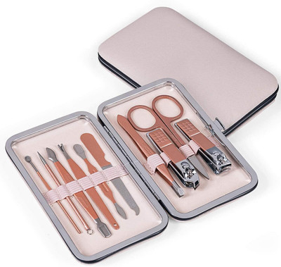 MAHADEV 10 PCS Manicure Kit Pedicure Kit Stainless Steel ( Multicolor )