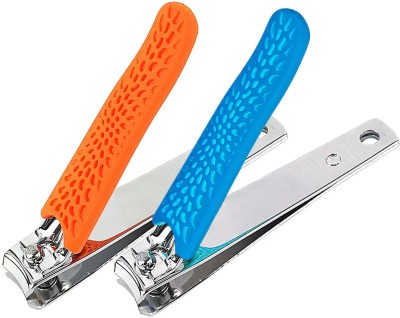 MAJESTIQUE Nail Clipper, Compact Nail Cutter with Curved Blades-Multicolor(Pack of 2)