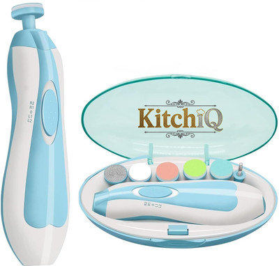 KITCHIQ 6-in-1 Safe Electric Baby Nail Trimmer Kit for Newborns, Toddlers-Whisper Quiet