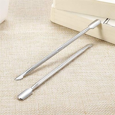 Kandle 1pcs Nail Art Tools Stainless Steel Cuticle Pusher Double Head Spoon