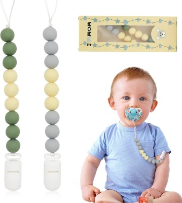 SNOWIE SOFT 2Pcs Pacifier Chain with Pacifier Clips, Baby Teether Holder Belt Pacifier Clip