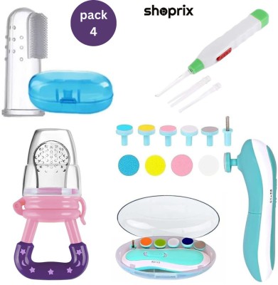 Shoprix baby nail trimmer earpick,fruit feeder nibbler,finger toothbrush (combo)