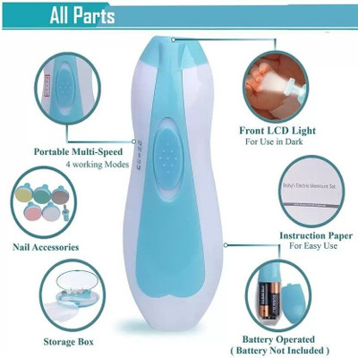 SBTs Baby Nail File Electric,Baby Nail Trimmer(Multicolor)