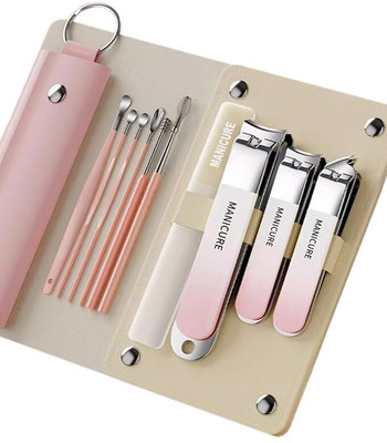 HomiQ 10 In 1 Stainless Steel Nail Clippers Kit-Grooming Kit For Men And Women