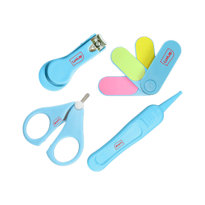 LuvLap Baby Grooming Scissors & Nail Clipper Set/Kit, Manicure Set, 4pcs, 0m+