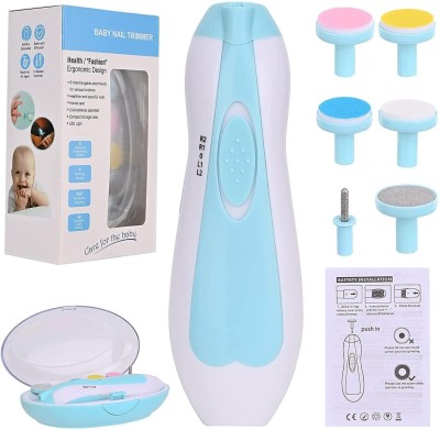 VRTREND New Baby Nail File Electric,Baby Nail Trimmer with 6 Grinding Heads Safe (Bule1)