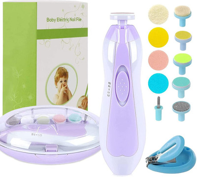 Adnate Safe baby nail clippers with light, replacement heads, and sandpapers are