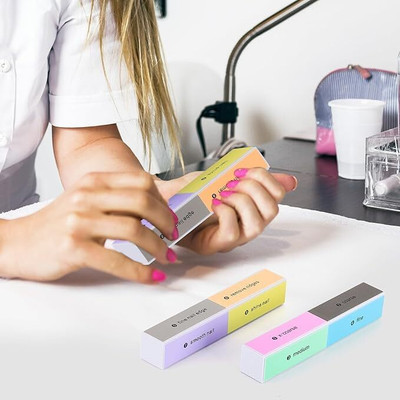 El Syco 2 Piece 8 Way Nail Files and Buffers, Professional Nail Buffing Files